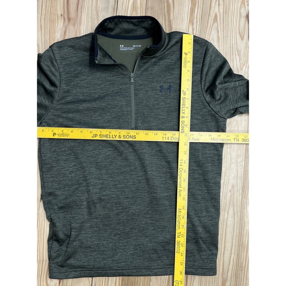 Under Armour CG Fleece Men's Small 1/2 Zip Green Long Sleeve Activewear Top - Picture 7 of 7